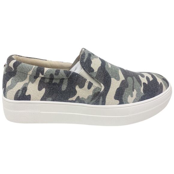 Steve Madden Camo Slip On Platform Sneaker Loafers Green Women's Size 9.5 - Picture 2 of 7